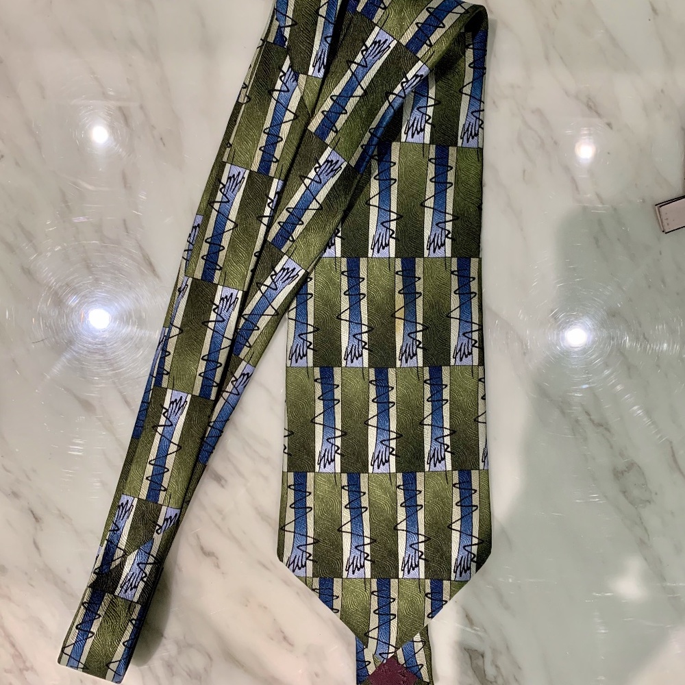 100% Green Silk Tie